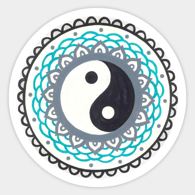 Mandala Yin and Yang, variant 1 Sticker by Kunst und Kreatives